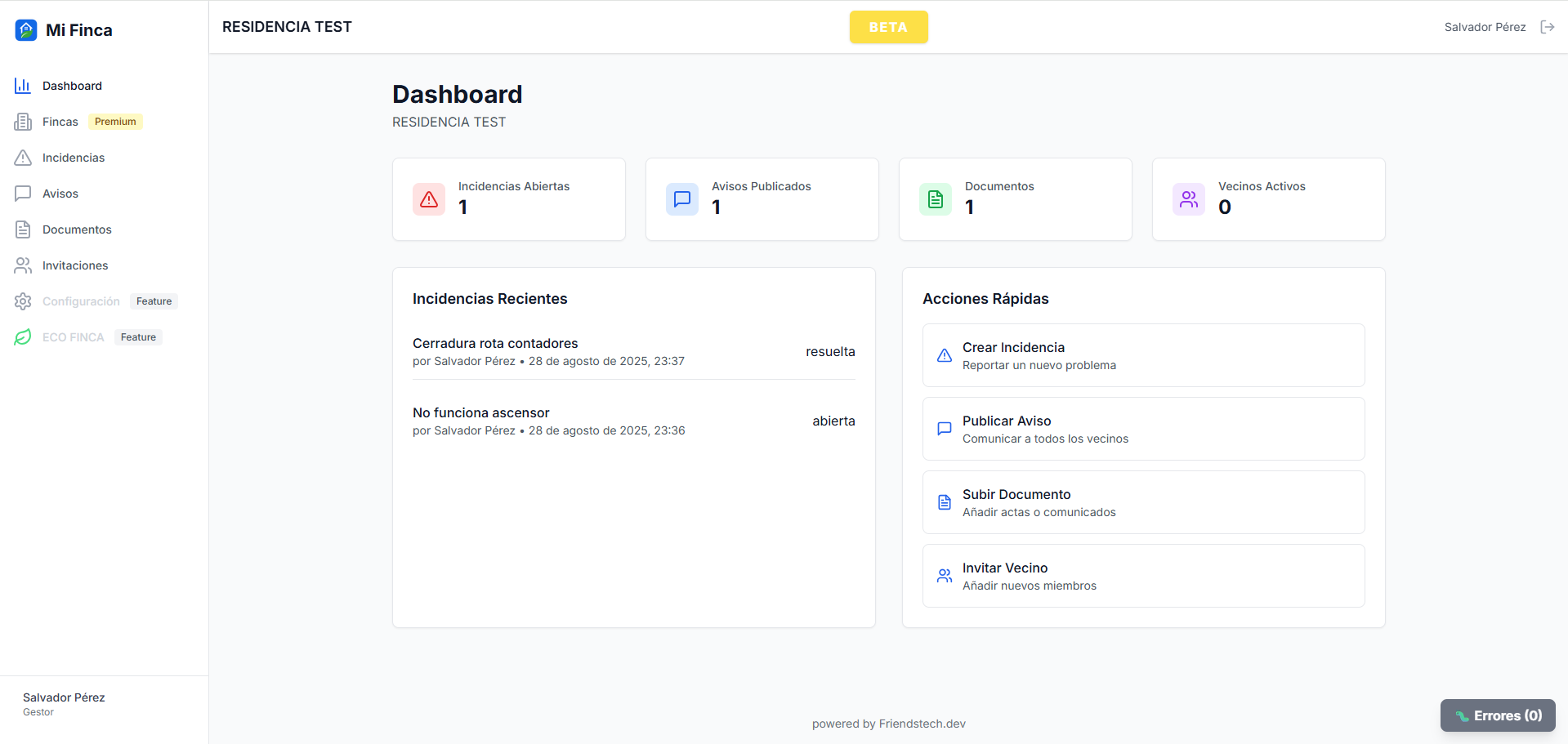 Dashboard de MiFinca