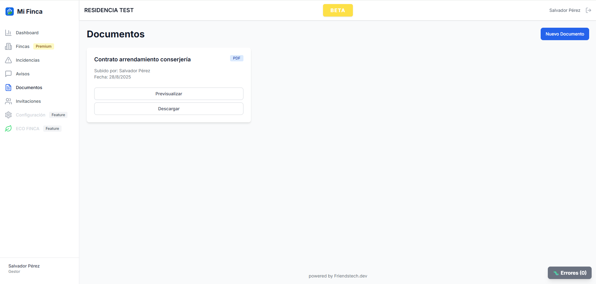 Subida de documentos